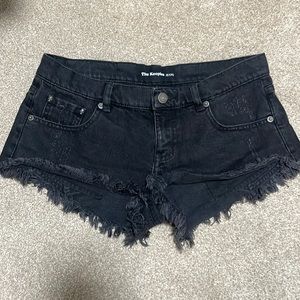 Black distressed The Kooples jean shorts